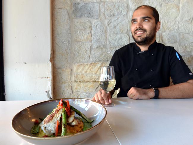 Ujwal Dua at their cafe in Manly. Picture: AAP Image/ Jeremy Piper