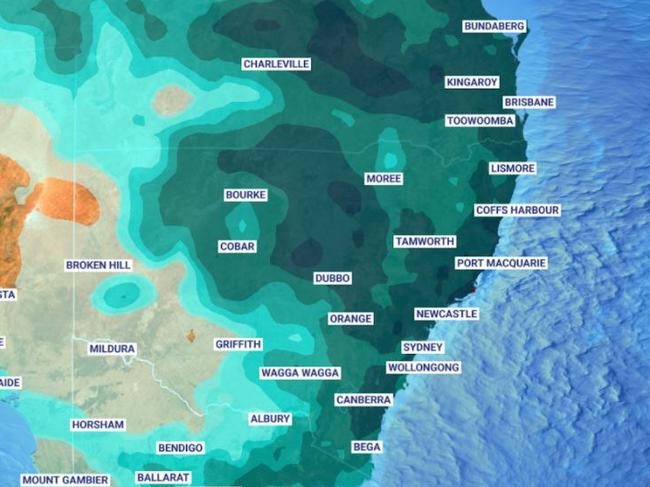 Past 7 days rain until Wednesday 17 March 2021. Picture: Sky News WeaTHEr>