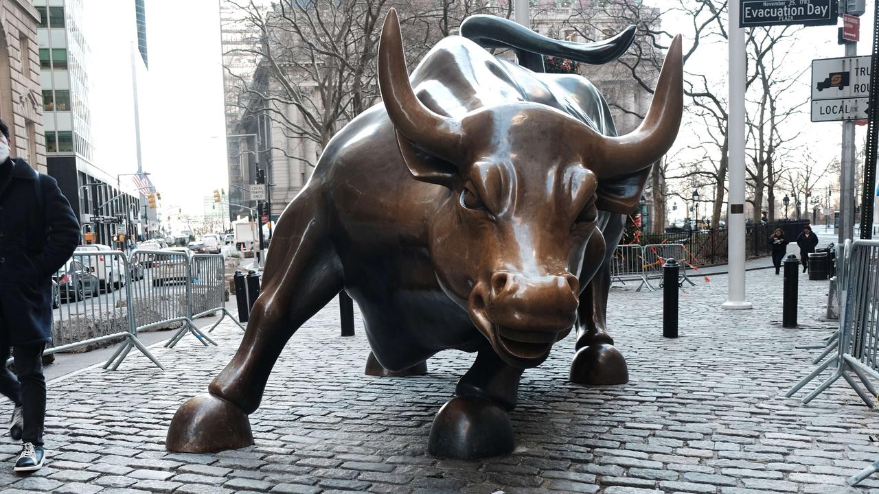 Wall Street’s bull statue in New York City. Picture: Spencer Platt/Getty Images/AFP