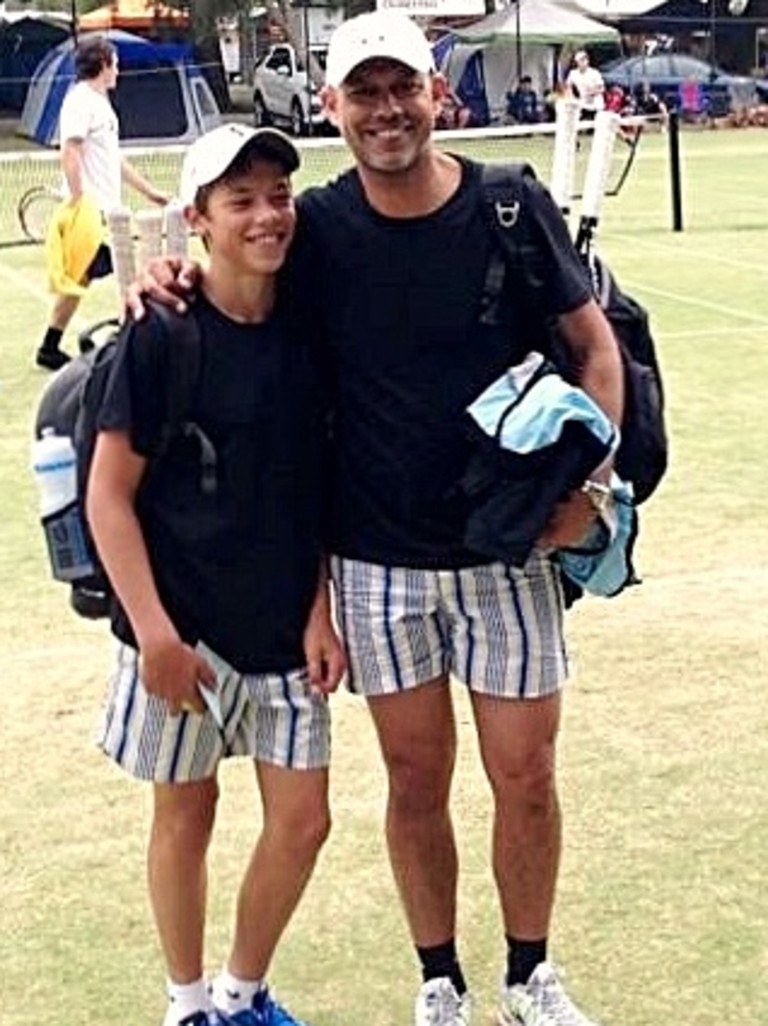 Florent with dad Andrew Florent, who passed away just before he was drafted. Picture:Wayne Ludbey.