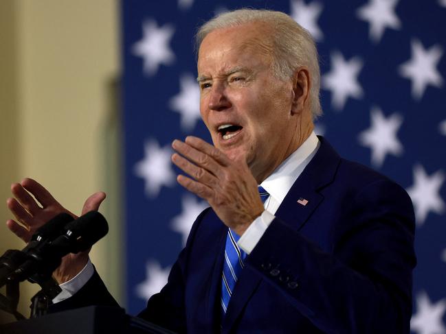 TAMPA, FLORIDA - FEBRUARY 09: U.S. President Joe Biden speaks during an event to discuss Social Security and Medicare held at the University of Tampa on February 09, 2023 in Tampa, Florida. The visit comes two days after his State of the Union address in Washington, where accused some republicans of wanting to cut social security and medicare.   Joe Raedle/Getty Images/AFP (Photo by JOE RAEDLE / GETTY IMAGES NORTH AMERICA / Getty Images via AFP)