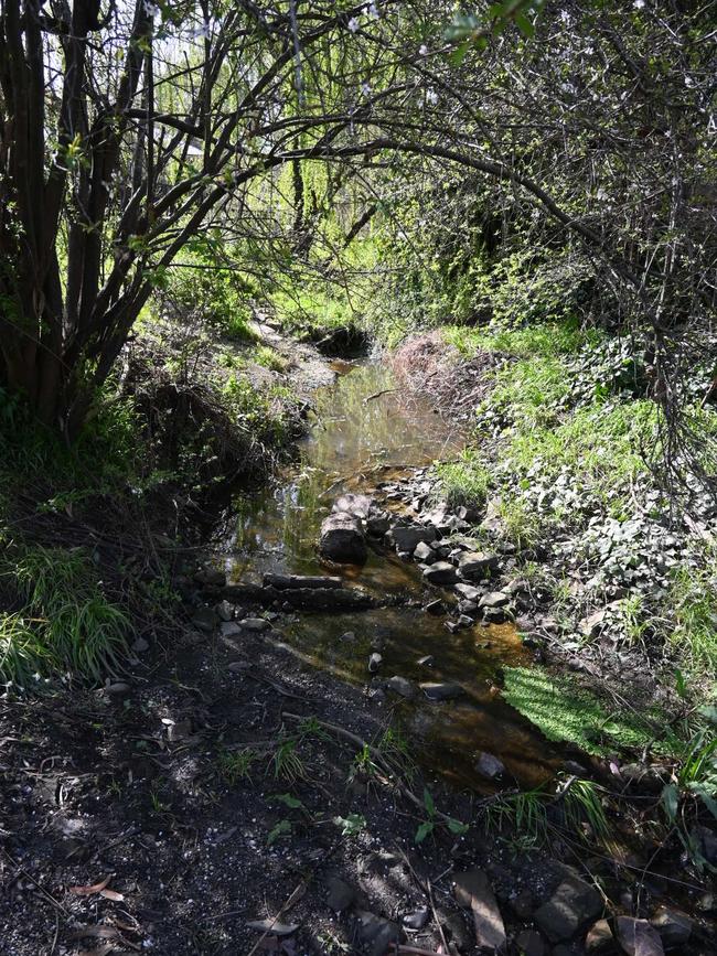 A creek by the building site was damage following a downpour on June 14, 2018. Picture: Lydia Kellner