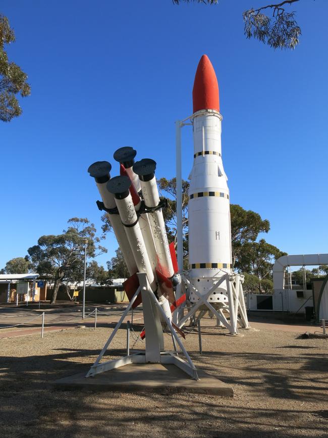 Reminders of the heydays of Woomera's rocket or missile testing programs. Picture: File