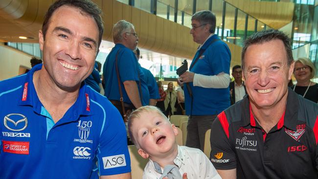 Brad Scott and John Worsfold with Ollie Wedding. Picture: Jay Town