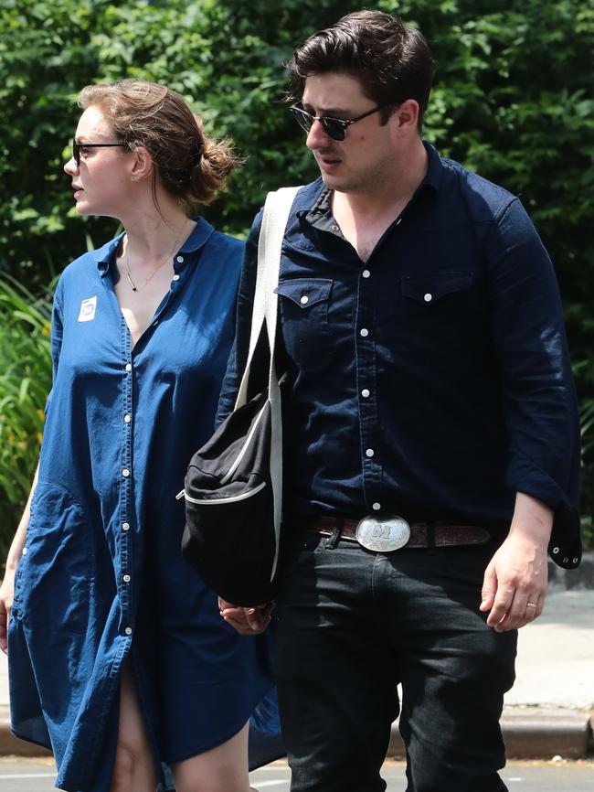 Carey Mulligan and her husband Marcus Mumford in New York two weeks ago.