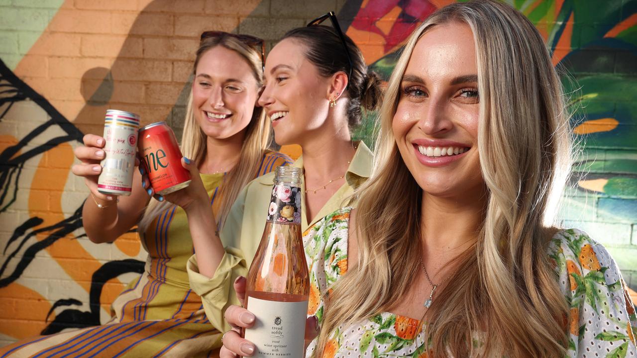 Mikaela Jordan, Katie Comerford and Amy Dickinson enjoying a new range of wine spritzers at the Stones Corner Hotel in Greenslopes.