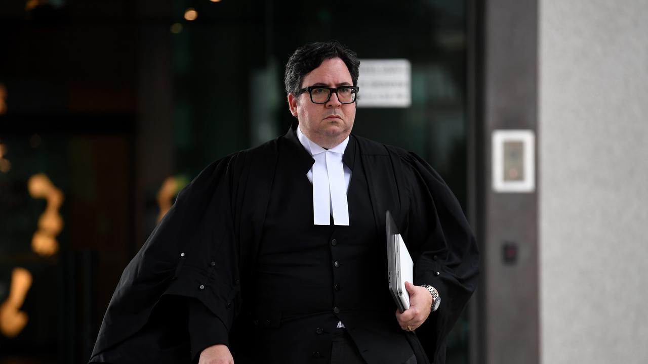 Barrister Matthew Hickey, representing Rick Thorburn, leaves the Magistrates Court in Brisbane. Picture: NCA NewsWire / Dan Peled