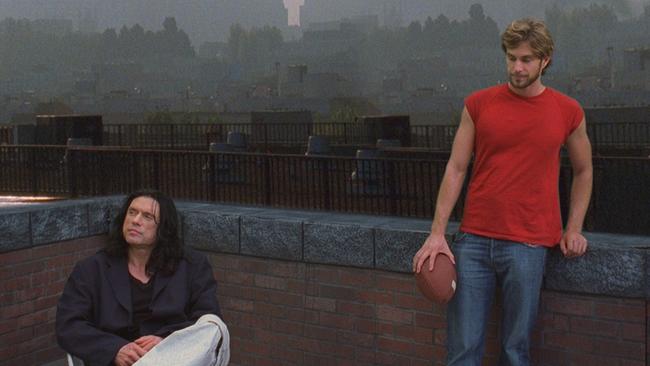 Tommy Wiseau (left) and Greg Sestero in a scene from the cult film The Room.