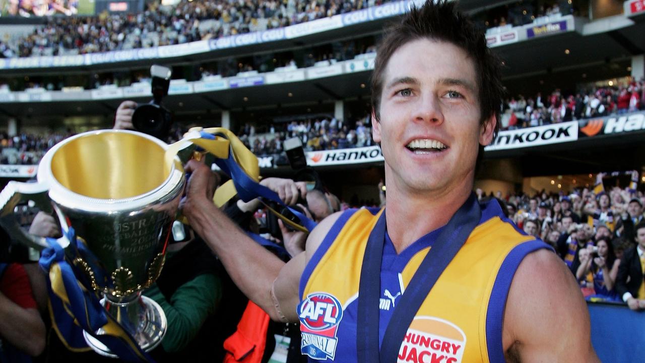 Ben Cousins after winning the 2006 flag. Photo by Mark Dadswell/Getty Images