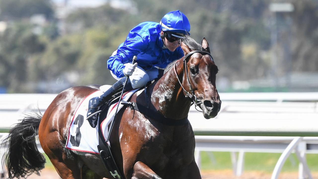 Jamie Melham will combine with Traffic Warden again in the Group 1 Lightning Stakes on Saturday. Picture: Pat Scala/Racing Photos via Getty Images