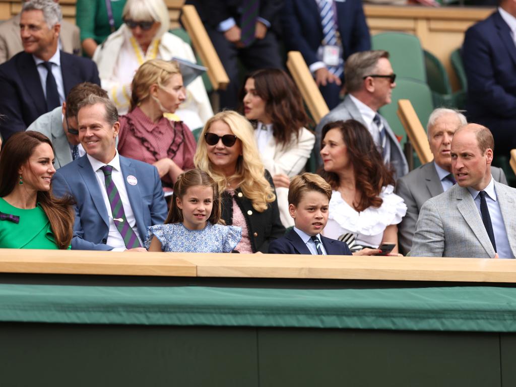 The young royals were seated between their parents. Pictures: Getty Images