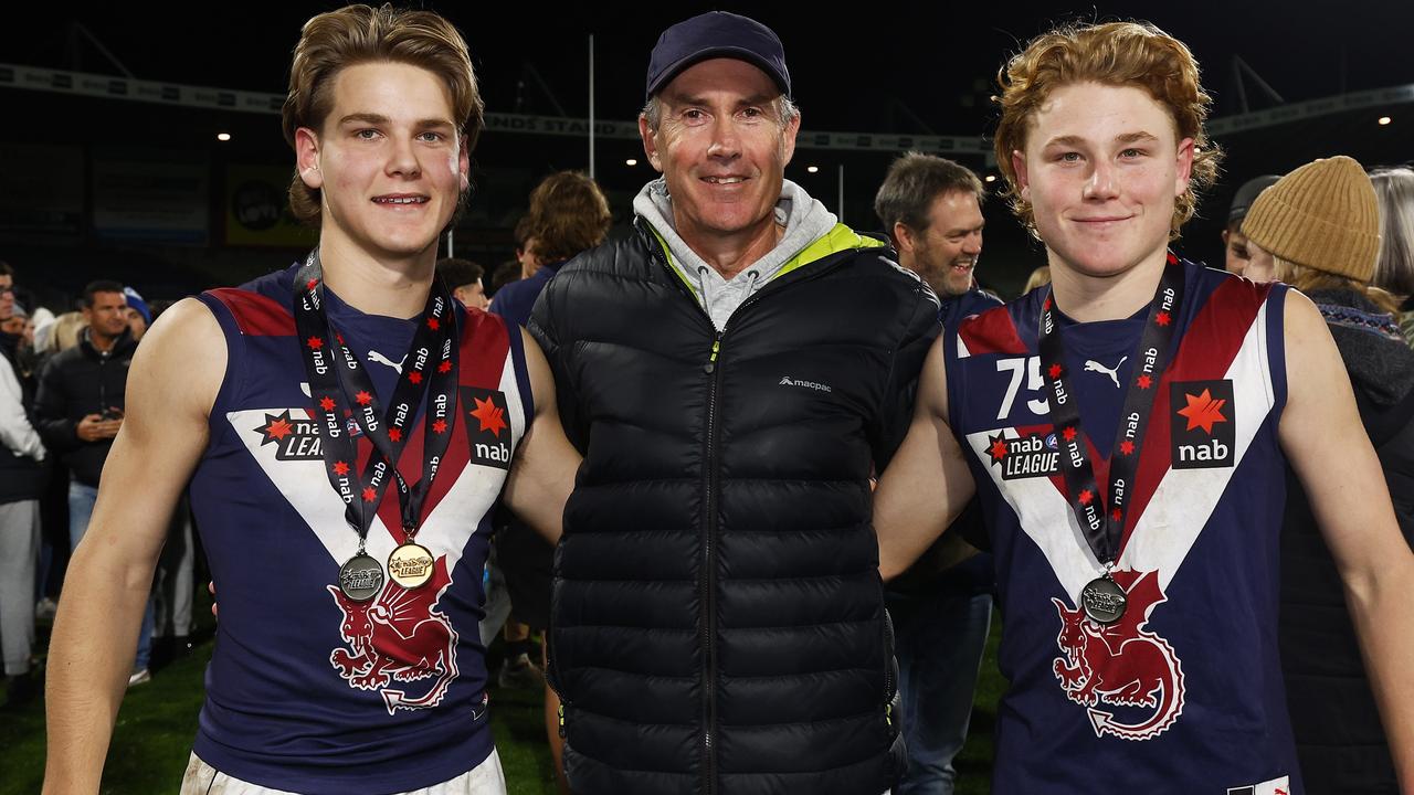 Will, Marcus and Levi Ashcroft. Picture: Daniel Pockett/AFL Photos/via Getty Images