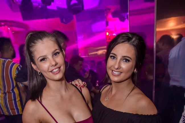 Alexandra Mayes (left) and Lilly Mayes at Sin City nightclub, Surfers Paradise