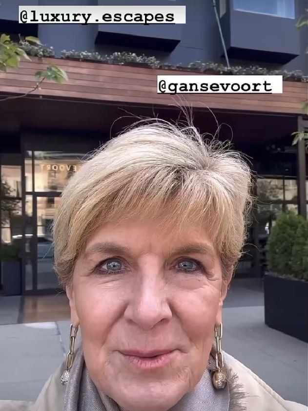 Politician-turned-influencer Julie Bishop (pictured) promoting her stay at the five-star Gansevoort Meatpacking hotel in New York City. Picture: Instagram