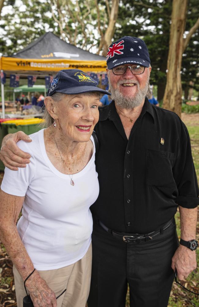 Gabrielle Uren and Eddie Kemp at the Toowoomba Australia Day celebrations at Picnic Point, Sunday, January 26, 2025. Picture: Kevin Farmer