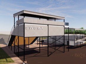 Artist impressions of the Sam Willoughby BMX Centre to be built at O'Halloran Hill. Credit: Greenway Architects