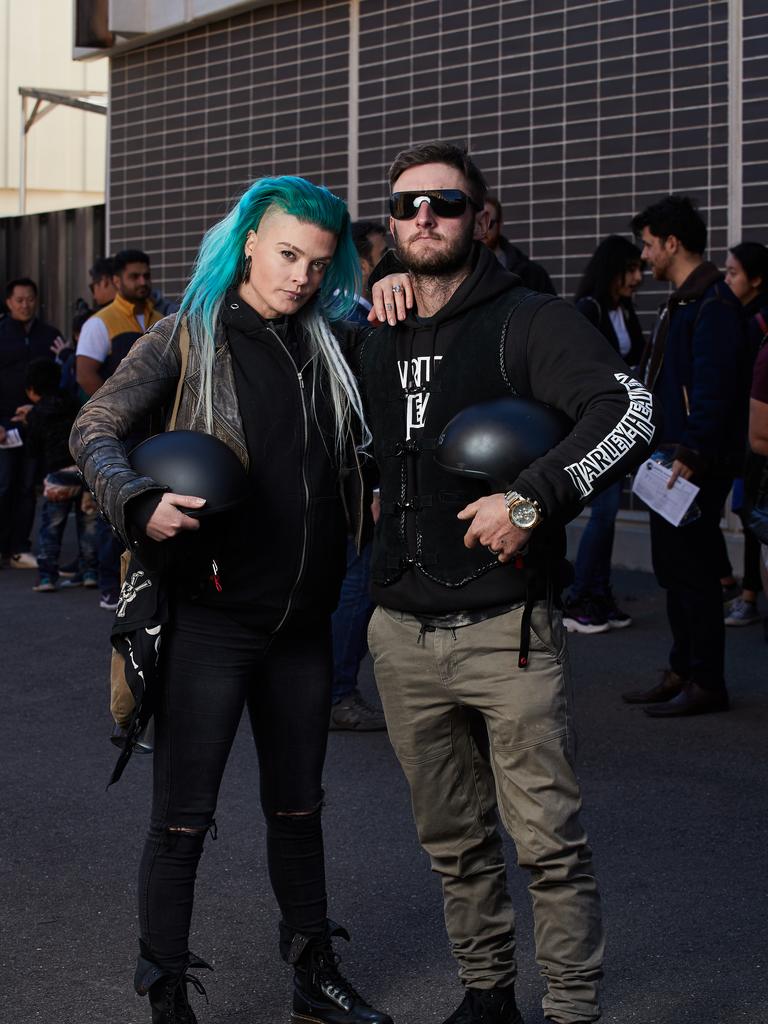 Bunny and Braydon Wynne pose for a picture at the Mortal Kombat Casting Call in Glenside, Saturday, Aug. 17, 2019. Picture: MATT LOXTON