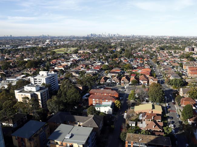 The view from the couple’s Burwood apartment block. Picture: Sam Ruttyn