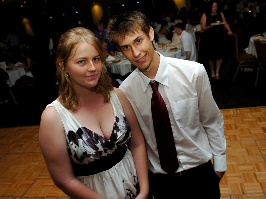 Caitlin Tranter and Cameron Smith at the 2009 St John’s Catholic Senior College formal. Picture: NT NEWS