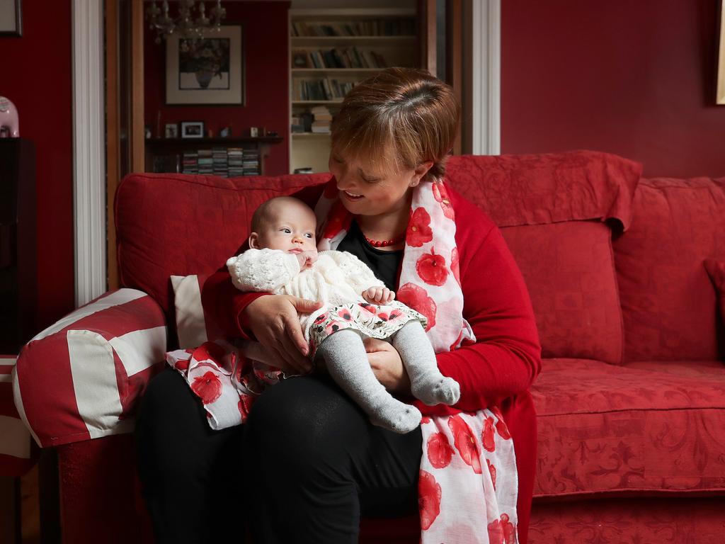 Former Tasmanian premier Lara Giddings with her baby Natasha. Picture: NIKKI DAVIS-JONES