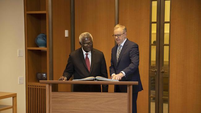 Prime Minister Anthony Albanese has welcomed Indo-Pacific leaders, including Solomon Islands Prime Minister Manasseh Sogavare, to Australia. Picture: NCA NewsWire / Gary Ramage