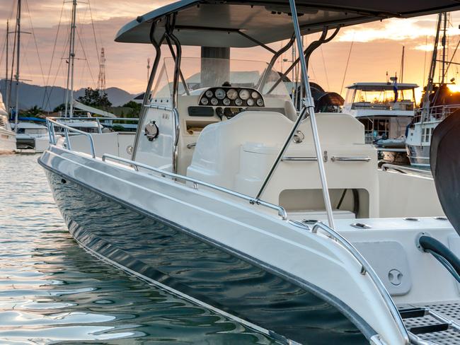 Boat on the water for storm and cyclone guide