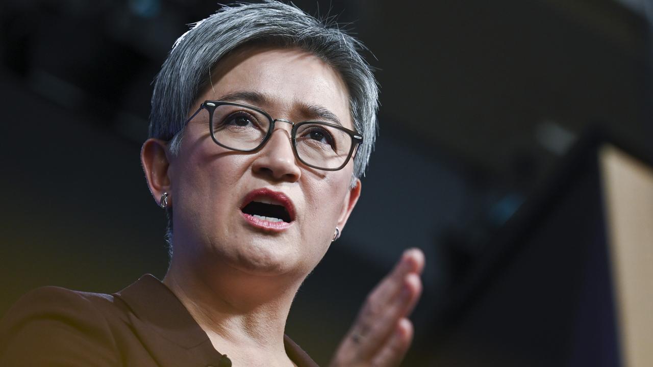 Senator Wong has rejected reports she was briefed or knew the “full details” of Ms Higgins’ allegations before they became public. Picture: NCA NewsWire / Martin Ollman