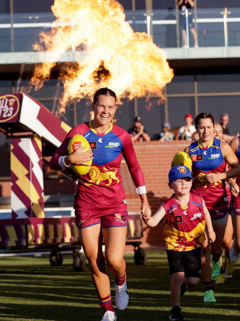 Carlton faces the Brisbane Lions in today’s Men’s AFL Preliminary Final, but there is tribal loyalty aplenty in AFLW too, as seen at the 2023 AFLW Round 3 match between the Brisbane Lions and the Sydney Swans at Brighton Homes Arena in Ipswich on September 17. Picture: Russell Freeman/AFL Photos via Getty Images
