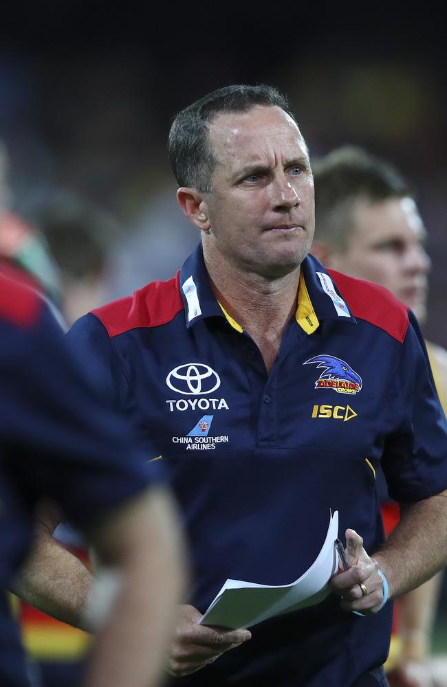 “We’ve got some work to do”, said Don Pyke after Thursday night’s loss to Geelong. Picture: Sarah Reed.