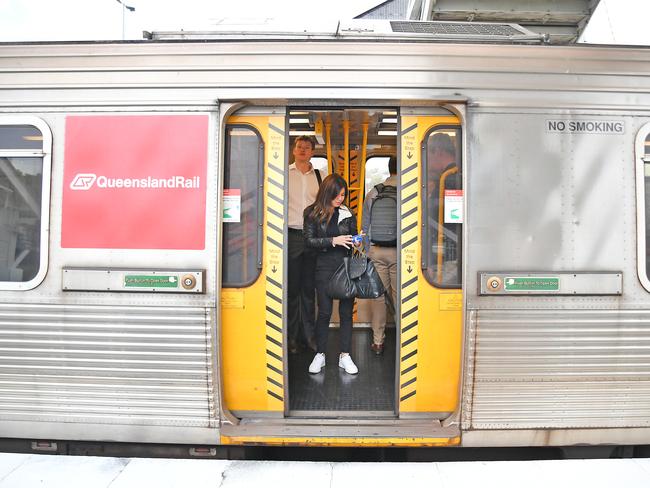 Windsor train station. 50c fares start today in Brisbane.Monday August 5, 2024. Picture, John Gass