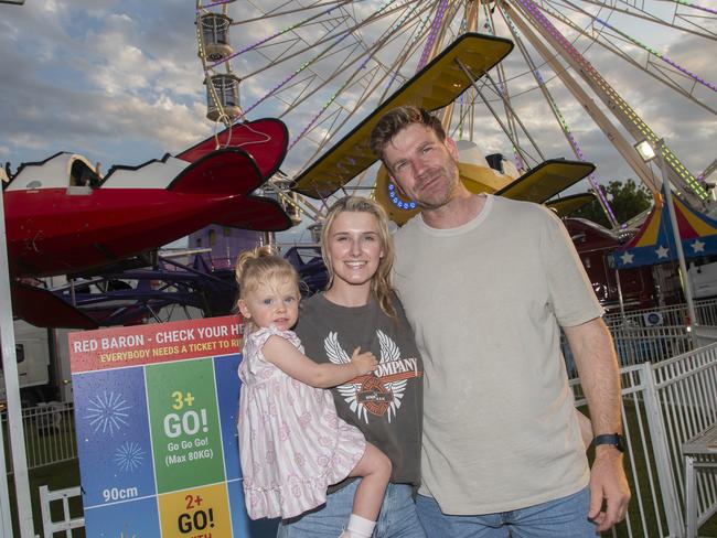 Harvie Hird, Rylee Mylon, Riley Hird at the Mildura Show 2024. Picture: Noel Fisher