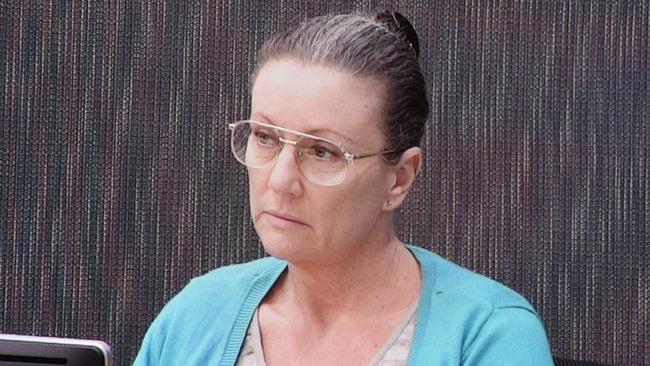 Kathleen Folbigg appears via video link during a convictions inquiry at the NSW Coroners Court in 2019.