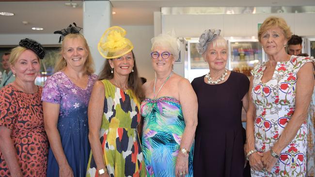 Fernwood friends Heather, Trish, Marilyn, Caz, Barb and Jo ready for a big day at Darwin Turf Club. Picture: (A)manda Parkinson