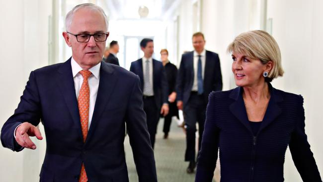 Even Turnbull’s deputy Julie Bishop, he claims, was incapable of leadership. Picture: David Gray/AFP