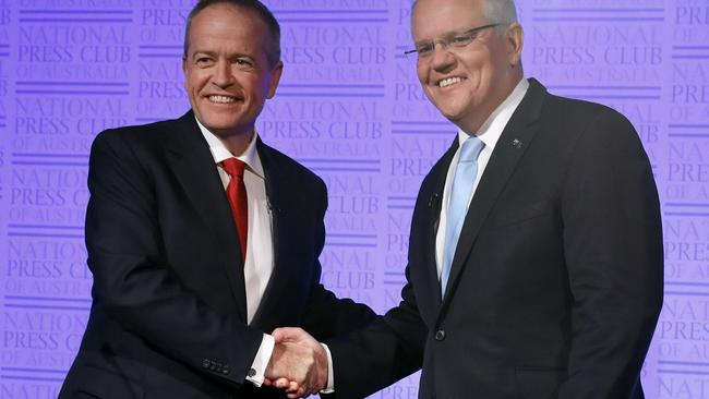 Labor leader Bill Shorten and Liberal leader Scott Morrison. Picture: Liam Kidston