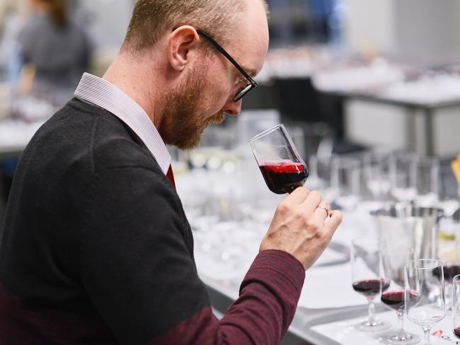 Neil Perry's sommelier team samples the hundreds of wines for Qantas' annual wine selection.