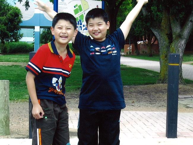 Brothers Terry Lin (9) and Henry Lin (12).