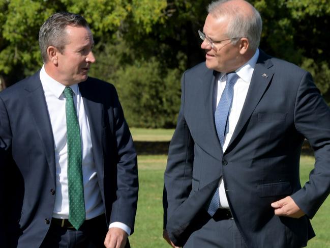 The Prime Minister had an awkward faux pas when he was asked about meeting with the state opposition leader. Picture: NCA NewsWire / Sharon Smith