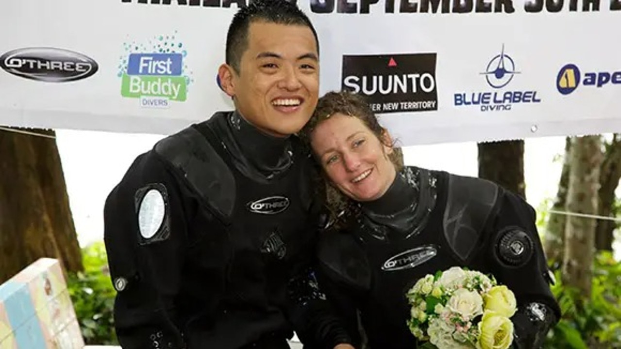 Hiro Yoshida and Sandra Smith as newlyweds. Picture: Guinness World Records