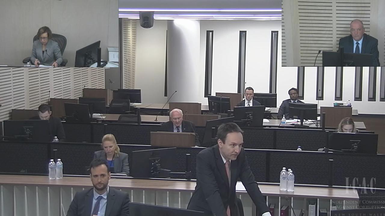 Daryl Maguire, top right corner, gave evidence before ICAC on Wednesday.
