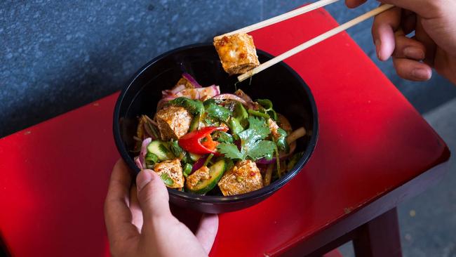 Wok n Bowl’s fried tofu bowl. Picture: Ambush Gallery