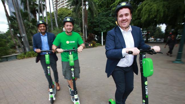 E-Scooters have taken off after a trial in Brisbane. Picture: AAP/Claudia Baxter