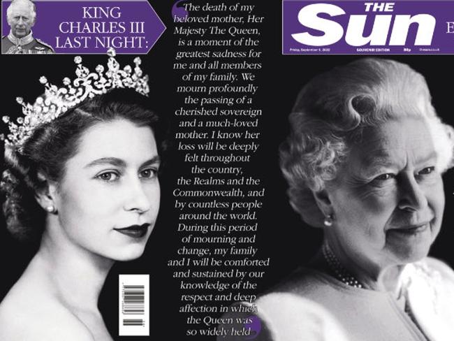 Uk newspaper front page of the death of Queen Elizabeth. Twitter