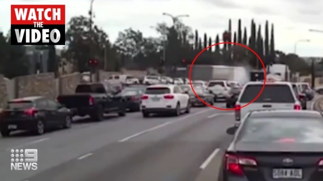 Truck barrels through intersection