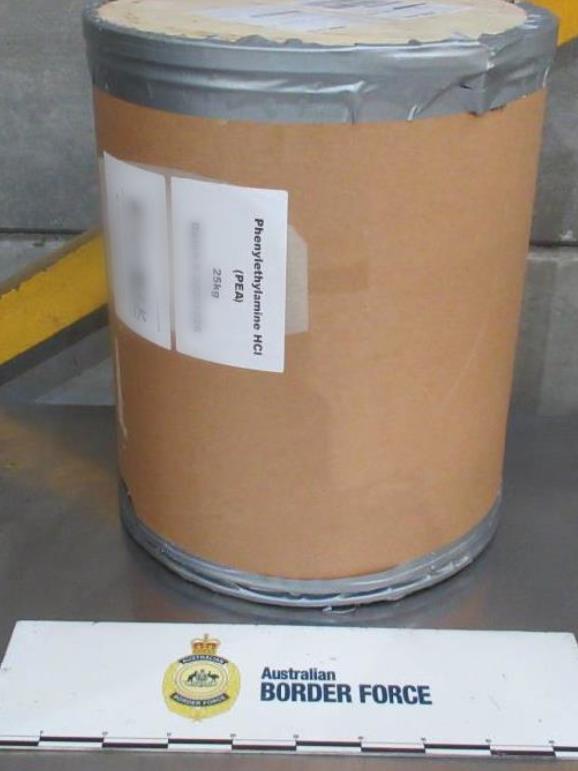 The 27.5kg of phenylethylamine HCL, which is an analogue of amphetamine and can be used as a cutting agent for illicit stimulants.