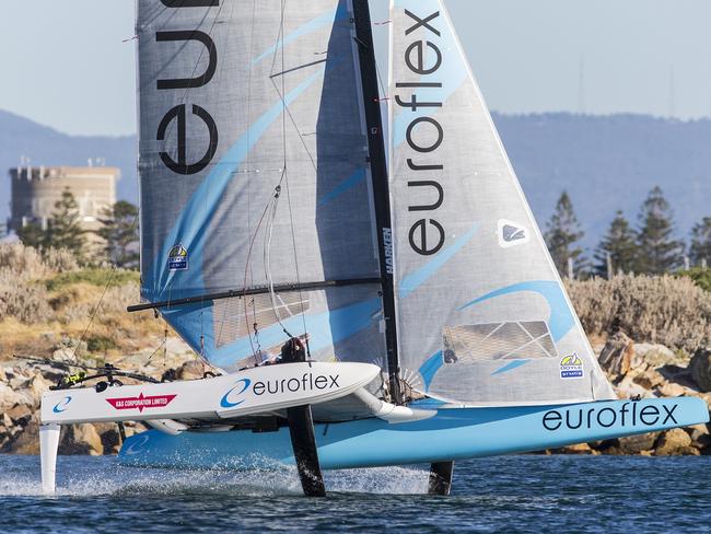 Ashby and his crewmates in full flight in Adelaide. Pic: Andrea Francolini.