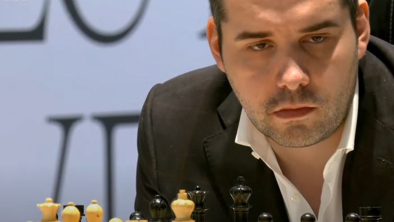 Russian Ian Nepomniachtchi tries to think his way out of an uncomfortable position.