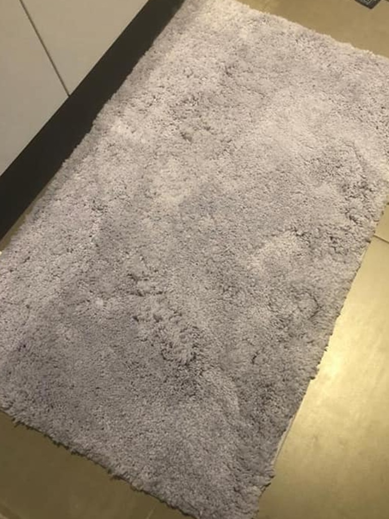 She explained this photo, taken with the light on, ‘doesn’t quite show’ how purple the mat actually looks. Picture: Facebook/Aldi Mums