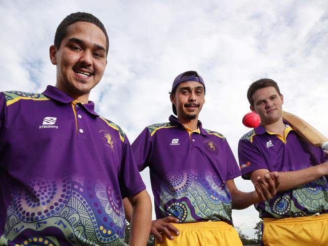 Palm Beach cricket club players Brent Anderson, Casey Summers, Zane Beattie, Kyle Summers and Cody Durante. Picture Glenn Hampson