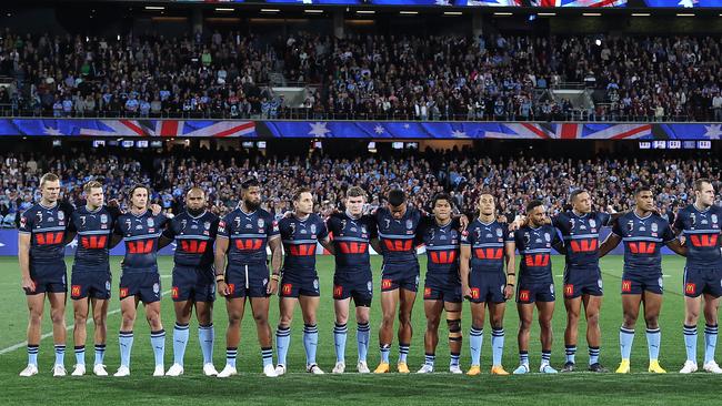 Haas and Luai standing out before Game I. (Photo by Cameron Spencer/Getty Images)